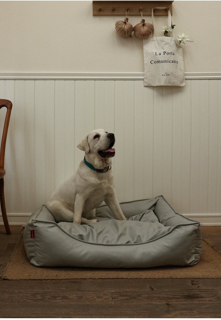 Waterproof Faux Leather Dog Bed