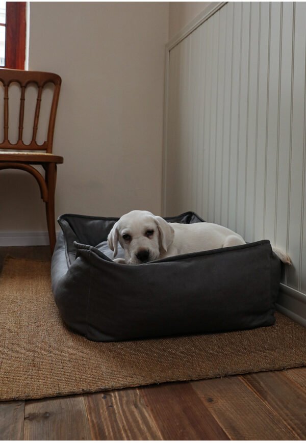 Waterproof Faux Leather Dog Bed